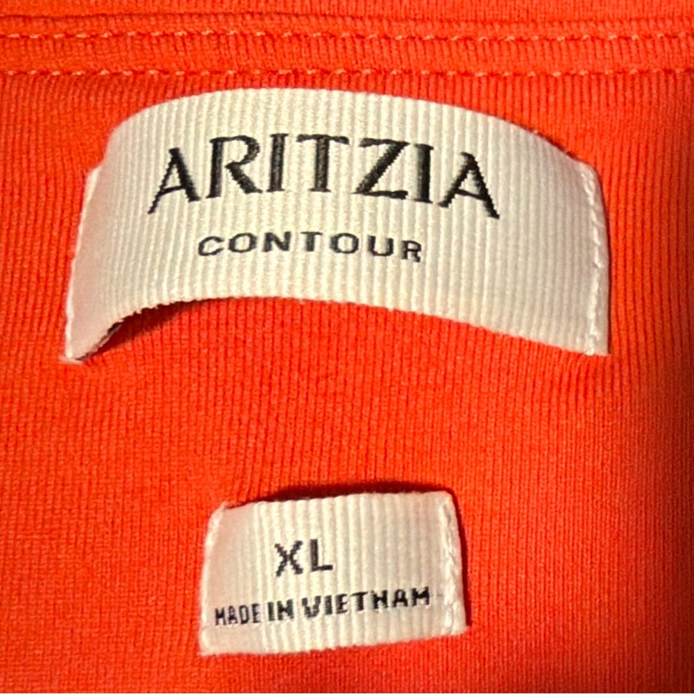 Aritzia Contour Tank Top in Bright Orange-Red